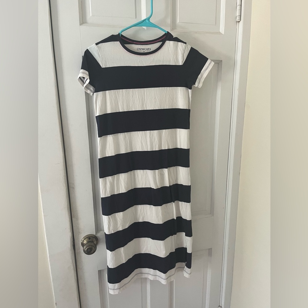 Crewcuts Navy and White Striped Girls Maxi dress
